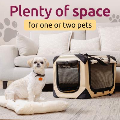 Show full view: PetLuv Premium Soft-Sided Cat & Dog Carrier, Tan, Large slide 9 of 11