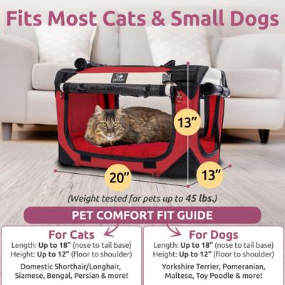 Show full view: PetLuv Premium Soft-Sided Cat & Dog Carrier, Red, Small slide 3 of 11