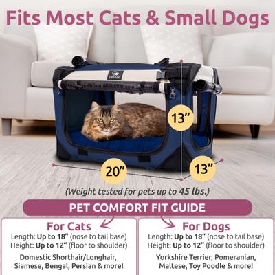 Show full view: PetLuv Premium Soft-Sided Cat & Dog Carrier, Navy, Small slide 3 of 11
