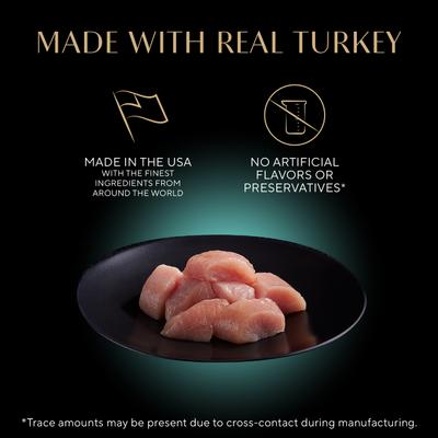 Show full view: Sheba Perfect Portions Grain-Free Tender Turkey Cuts in Gravy Entree Adult Wet Cat Food Trays, 2.6-oz tray, case of 24 slide 4 of 12