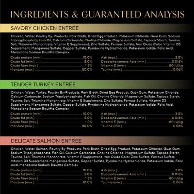 Show full view: Sheba Perfect Portions Kitten Chicken, Salmon & Turkey Variety Pack Soft Pate Wet Cat Food Trays, 2.6-oz, case of 24 slide 7 of 11