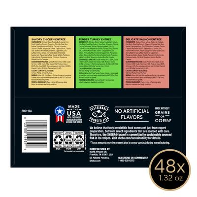 Show full view: Sheba Perfect Portions Kitten Chicken, Salmon & Turkey Variety Pack Soft Pate Wet Cat Food Trays, 2.6-oz, case of 24 slide 3 of 11