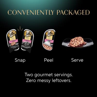 Show full view: Sheba Perfect Portions Chicken, Turkey, Tuna & Salmon Variety Pack Grain-Free Cuts in Gravy Wet Cat Food Trays, 2.6-oz tray, case of 48 slide 10 of 11