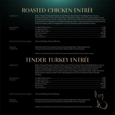 Show full view: Sheba Perfect Portions Chicken, Turkey, Tuna & Salmon Variety Pack Grain-Free Cuts in Gravy Wet Cat Food Trays, 2.6-oz tray, case of 48 slide 7 of 11