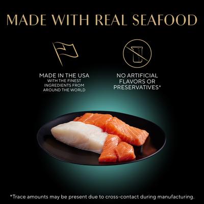 Show full view: Sheba Gravy Indulgence Salmon & White Fish in Gravy Variety Pack Grain-Free Adult Wet Cat Food Trays, 2.6-oz tray, case of 12 slide 4 of 11