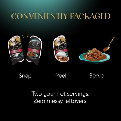 Show full view: Sheba Gravy Indulgence Beef Entree in Extra Gravy Grain-Free Adult Wet Cat Food Trays, 2.6-oz tray, case of 24 slide 10 of 11