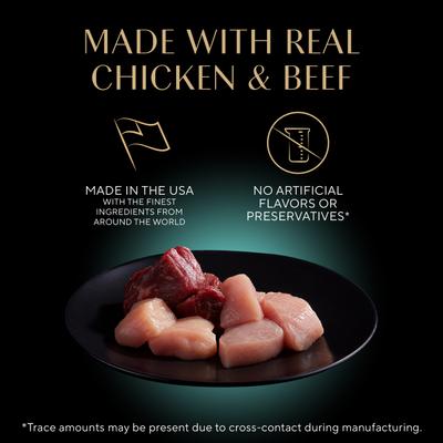 Show full view: Sheba Gravy Indulgence Chicken & Beef in Extra Gravy Variety Pack Grain-Free Adult Wet Cat Food Trays, 2.6-oz tray, case of 12 slide 4 of 11