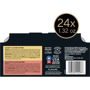 Sheba Perfect Portions Kitten Variety Pack Chicken Pate & Pate Salmon Wet Cat Food Trays, 2.6-oz, case of 12