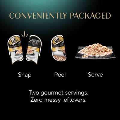 Show full view: Sheba Perfect Portions Bistro Chicken in Alfredo Sauce Adult Wet Cat Food Trays, 2.6-oz tray, case of 24 slide 10 of 11