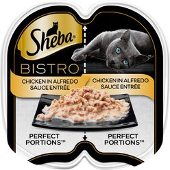 Sheba Perfect Portions Bistro Chicken in Alfredo Sauce Adult Wet Cat Food Trays, 2.6-oz tray, case of 24