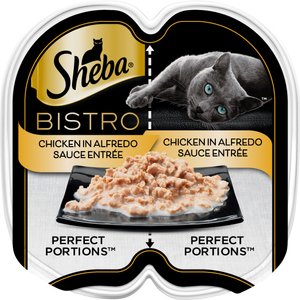 Sheba Perfect Portions Bistro Chicken in Alfredo Sauce Adult Wet Cat Food Trays, 2.6-oz tray, case of 24