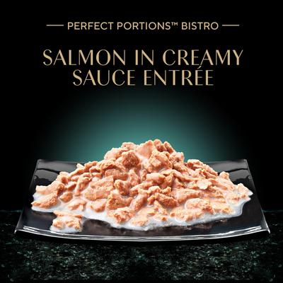 Show full view: Sheba Perfect Portions Bistro Salmon in Creamy Sauce Adult Wet Cat Food Trays, 2.6-oz tray, case of 24 slide 9 of 11