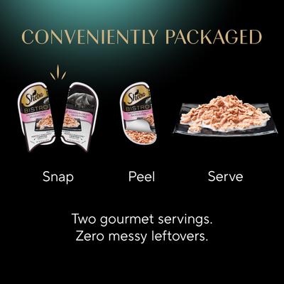 Show full view: Sheba Perfect Portions Bistro Salmon in Creamy Sauce Adult Wet Cat Food Trays, 2.6-oz tray, case of 24 slide 10 of 11