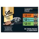 Sheba Perfect Portions Chicken, Tuna & Turkey Variety Pack Grain-Free Cuts in Gravy Wet Cat Food, 2.6-oz, case of 36