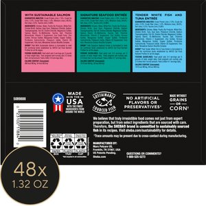 Sheba Perfect Portions Seafood Pate Variety Pack Grain-Free Adult Wet Cat Food Trays, 2.6-oz, case of 24