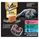 Sheba Perfect Portions Seafood Pate Variety Pack Grain-Free Adult Wet Cat Food Trays, 2.6-oz, case of 24