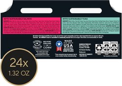 Sheba Perfect Portions Grain-Free Salmon & Sustainable Tuna Cuts in Gravy Entree Variety Pack Adult Wet Cat Food Trays, 2.6-oz, case of 12 slide 2 of 9