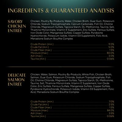 Show full view: Sheba Perfect Portions Chicken & Salmon Pate Entree Variety Pack Adult Wet Cat Food Trays, 2.6-oz tray, case of 6 slide 7 of 12