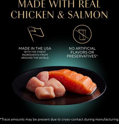 Show full view: Sheba Perfect Portions Chicken & Salmon Pate Entree Variety Pack Adult Wet Cat Food Trays, 2.6-oz tray, case of 6 slide 6 of 10