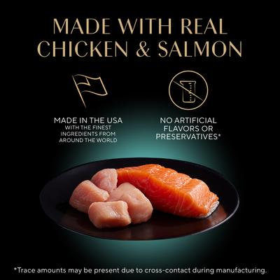 Show full view: Sheba Perfect Portions Chicken & Salmon Pate Entree Variety Pack Adult Wet Cat Food Trays, 2.6-oz tray, case of 6 slide 4 of 12