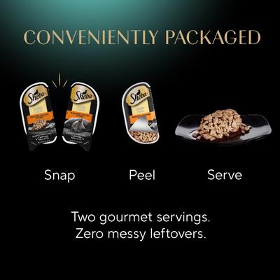 Show full view: Sheba Perfect Portions Tuna & Roasted Chicken Entree Cuts in Gravy Variety Pack Adult Wet Cat Food Trays, 2.6-oz tray, case of 6 slide 10 of 12