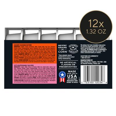 Show full view: Sheba Perfect Portions Chicken & Salmon Pate Entree Variety Pack Adult Wet Cat Food Trays, 2.6-oz tray, case of 6 slide 3 of 12