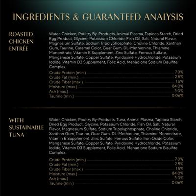Show full view: Sheba Perfect Portions Tuna & Roasted Chicken Entree Cuts in Gravy Variety Pack Adult Wet Cat Food Trays, 2.6-oz tray, case of 6 slide 7 of 12