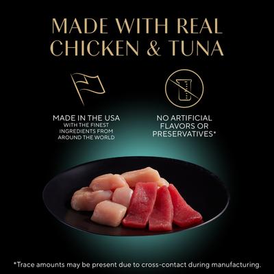 Show full view: Sheba Perfect Portions Tuna & Roasted Chicken Entree Cuts in Gravy Variety Pack Adult Wet Cat Food Trays, 2.6-oz tray, case of 6 slide 4 of 12