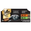 Sheba Perfect Portions Poultry Entrees Cuts in Gravy Variety Pack Adult Wet Cat Food Trays, 2.6-oz, case of 12