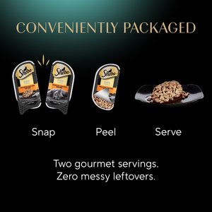 Sheba Perfect Portions Grain-Free Roasted Chicken, Gourmet Salmon & Tender Turkey Cuts in Gravy Variety Pack Adult Wet Cat Food Trays, 1.3-oz, case of 24 twin-packs