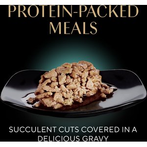 Sheba Perfect Portions Grain-Free Roasted Chicken, Gourmet Salmon & Tender Turkey Cuts in Gravy Variety Pack Adult Wet Cat Food Trays, 1.3-oz, case of 24 twin-packs