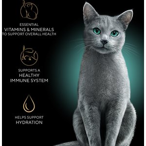 Sheba Perfect Portions Grain-Free Roasted Chicken, Gourmet Salmon & Tender Turkey Cuts in Gravy Variety Pack Adult Wet Cat Food Trays, 1.3-oz, case of 24 twin-packs