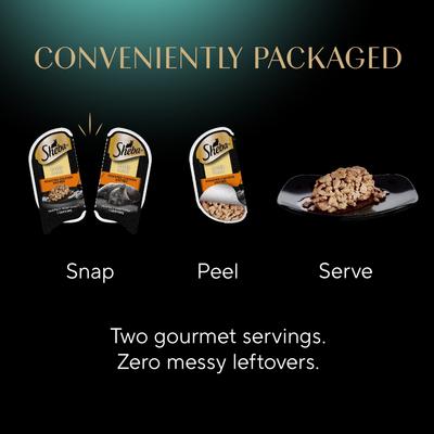 Show full view: Sheba Perfect Portions Grain-Free Roasted Chicken, Gourmet Salmon & Signature Tuna Cuts in Gravy Variety Pack Adult Wet Cat Food Trays, 2.6-oz tray, case of 18 slide 10 of 11