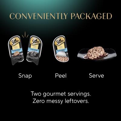 Show full view: Sheba Perfect Portions Grain-Free Delicate Whitefish & Tuna Cuts in Gravy Entree Adult Wet Cat Food Trays, 2.6-oz tray, case of 24 slide 10 of 12