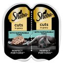 Sheba Perfect Portions Grain-Free Sustainable Tuna Cuts in Gravy Entree Adult Wet Cat Food Trays, 2.6-oz, case of 24