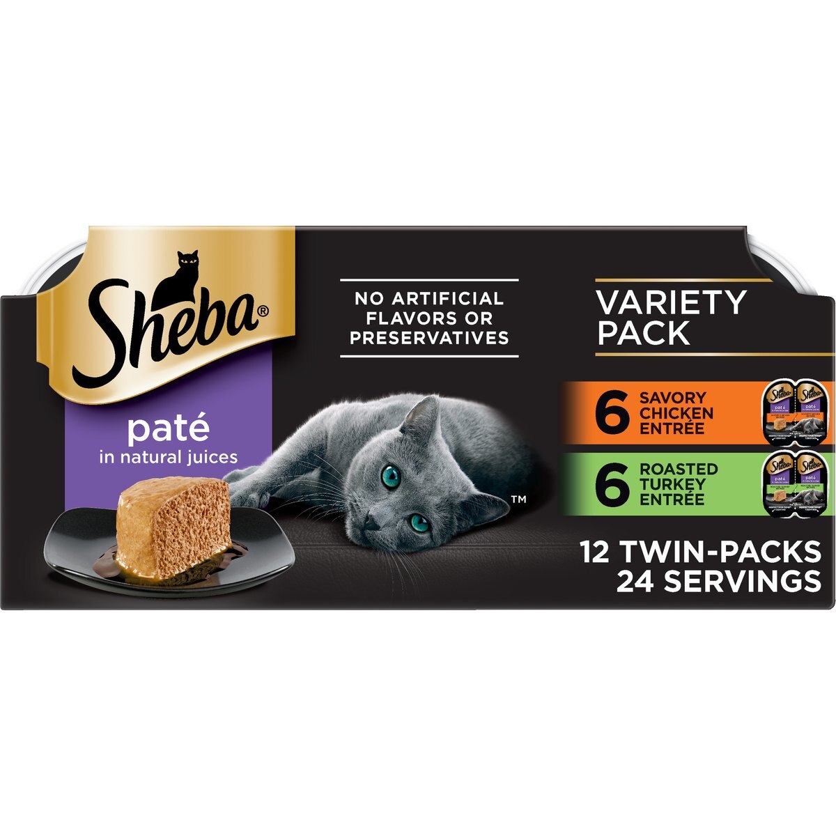 Sheba Perfect Portions Multipack Poultry Cat Food, 1.32-oz, 24 ct