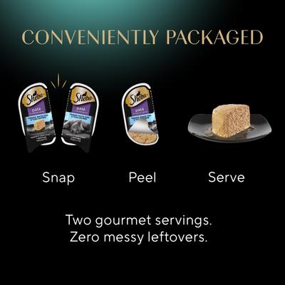 Show full view: Sheba Perfect Portions Grain-Free Tender Whitefish & Tuna Entree Pate Adult Wet Cat Food Trays, 2.6-oz, case of 24 slide 10 of 13