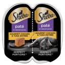 Sheba Perfect Portions Grain-Free Gourmet Chicken & Tuna Pate Entree Adult Wet Cat Food Trays, 2.6-oz, case of 24