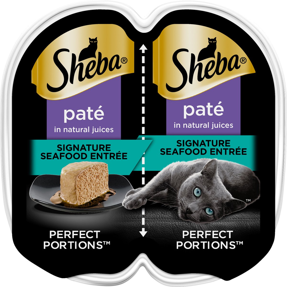 Sheba Perfect Portions Grain-Free Seafood Cat Food Trays, 3-oz, 24 ct