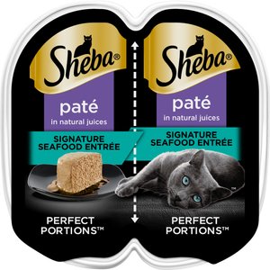 Sheba Perfect Portions Grain-Free Pate Signature Seafood Entree Adult Wet Cat Food Trays, 2.6-oz, case of 24