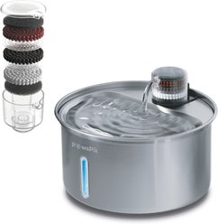 PawsPik PureFlow MAX Stainless Steel Curve Dog & Cat Water Fountain, 3.2-liter