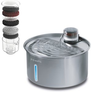 PawsPik PureFlow MAX Stainless Steel Curve Dog & Cat Water Fountain, 3.2-liter