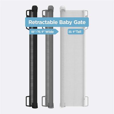 Show full view: NonoPets Retractable Adjustable Mesh Dog Gate, Black, 71" Width slide 5 of 5