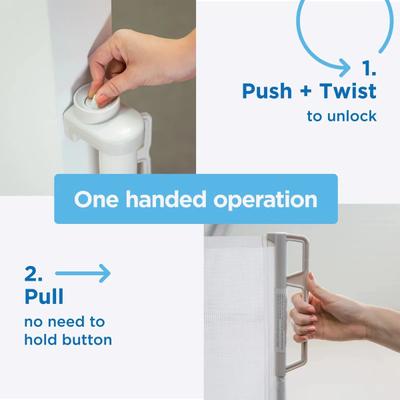 Show full view: NonoPets Retractable Adjustable Mesh Dog Gate, Black, 71" Width slide 3 of 5