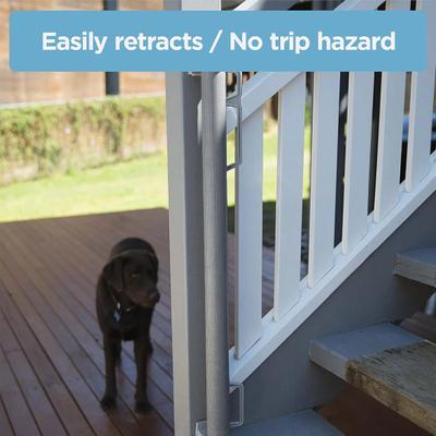 Show full view: NonoPets Retractable Adjustable Mesh Dog Gate, Black, 71" Width slide 2 of 5