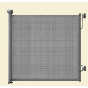 NonoPets Safe & Portable Barrier Adjustable Retractable Mesh Dog Gate, Gray, 71-in width