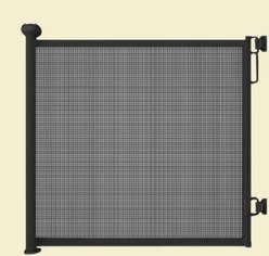 NonoPets Safe & Portable Barrier Adjustable Retractable Mesh Dog Gate, Black, 55-in width