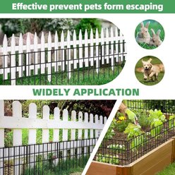 NonoPets 16-in Height Metal Garden Border Fence Dog Barrier, Black, 20 count slide 2 of 6