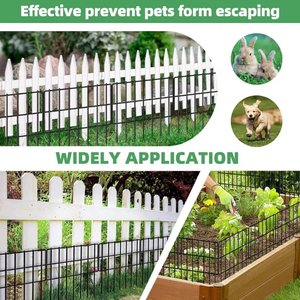 NonoPets 16-in Height Metal Garden Border Fence Dog Barrier, Black, 10 count