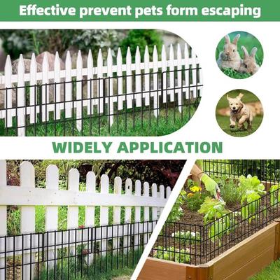 Show full view: NonoPets 16-in Height Metal Garden Border Fence Dog Barrier, Black, 20 count slide 6 of 7